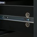 Black High Gloss Sideboard with Push-Open Design and 2 Drawers