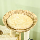 Beige Cat Tree Tower with Scratching Post and Toy Ball