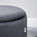 Grey Fabric Storage Ottomans Set of 2 with Removable Lid