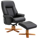 Black Faux Leather Massage Recliner with Footrest