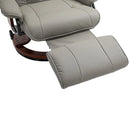 Grey Manual Recliner Armchair with Faux Leather Upholstery