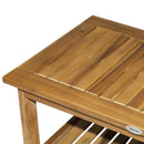 Acacia Wood Two-Tier Garden Table - Natural Wood Finish