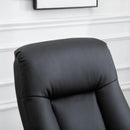 Black Faux Leather Massage Recliner with Footrest