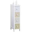 4-Drawer White Storage Chest for Bedroom and Bathroom