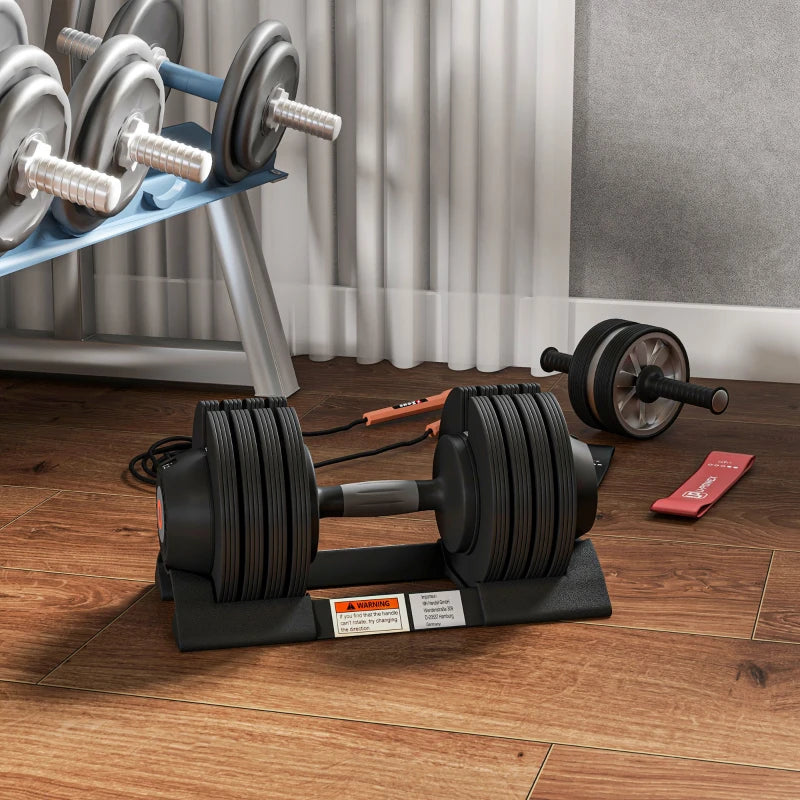 Adjustable Dumbbells Set with Storage Tray, Non-Slip Handle - 4-in-1 Weights, 7KG-24KG