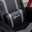 Grey Gaming Chair Set with Footrest, Recliner, Headrest & Lumbar Support