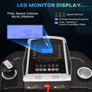 Foldable Black Treadmill, 2.0HP Incline Running Machine, LED Display, 12 Programs
