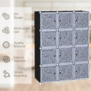 Modular White and Black 12-Cube Bedroom Wardrobe with Hanging Rails