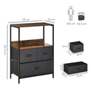Black 3-Drawer Storage Chest with Shelves - Home Cabinet for Living Room, Bedroom, Entryway
