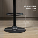 Grey Adjustable Swivel Bar Stools Set of 2 with Footrest and Backrest