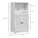 White 3-Part Bathroom Storage Unit with Shelf, Drawers & Cupboard