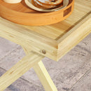 Wooden Garden Table - Natural Wood Finish, 44 x 68cm