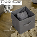 Grey Fabric Drawer Storage Cabinet for Home and Office