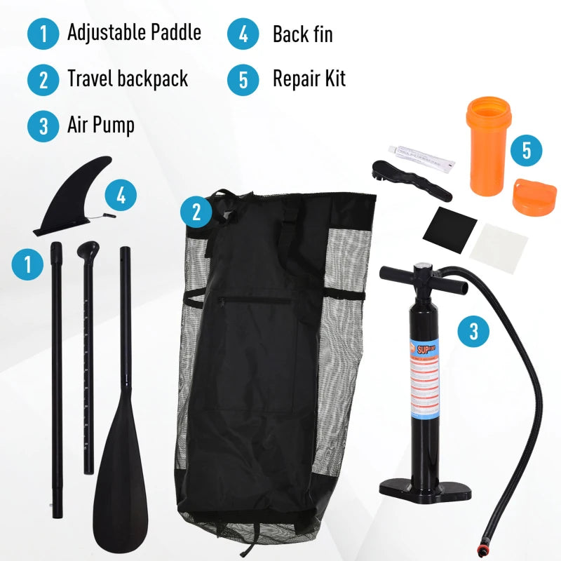 10ft Blue Inflatable Stand Up Paddle Board Kit - Non-Slip SUP with Accessories