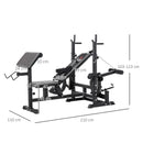 Black Multi-Function Weight Bench with Resistance Bands