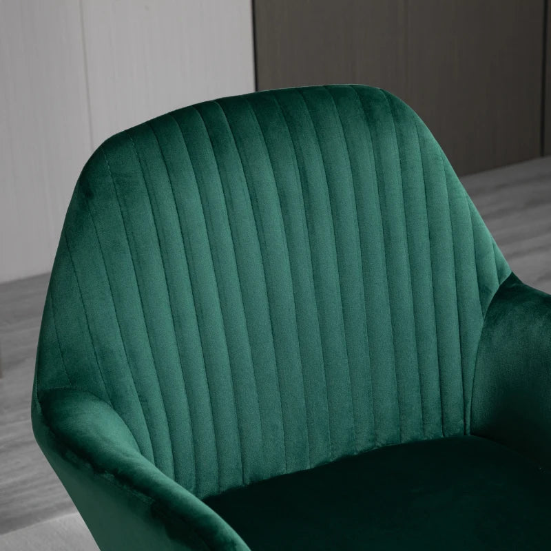 Green Modern Upholstered Armchair with Metal Base for Living Room