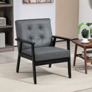 Grey Retro-Style Faux Leather Accent Chair