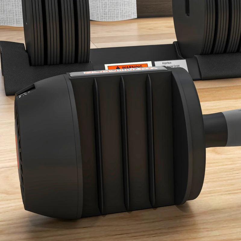 Adjustable Dumbbells Set with Storage Tray, Non-Slip Handle - 4-in-1 Weights, 7KG-24KG
