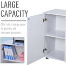 White 2-Tier Lockable Office Storage Cabinet with 2 Keys