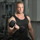 Black 15KG Rubber Hex Dumbbell Set - Portable Hand Weights for Home Gym