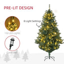 6ft Pre-lit Green Christmas Tree with Warm White LED Lights