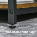 Rustic Brown 3-Tier Square Coffee Table with Storage Shelves