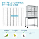 Metal Bird Cage for Parakeets - Canary Cage with Stand & Storage - Blue