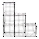 Black 6-Cube Metal Wire Storage Cabinet Organizer