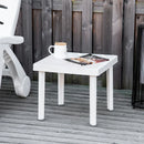 White Plastic Outdoor Side Table for Drinks and Snacks