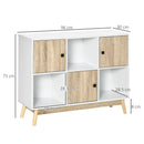 6-Cube Natural Storage Cabinet with Doors for Dining & Living Room