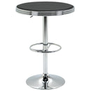 Black Round Pub Table with Adjustable Height and Footrest