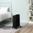 Black 2500W Digital Oil Filled Radiator with Timer & Remote