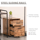 Rustic Brown 2-Drawer Mobile File Cabinet for Letter-Sized Documents