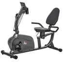 Black Magnetic Resistance Recumbent Exercise Bike with LCD Monitor