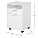 White 60cm Storage Cabinet with Drawer and Open Shelf