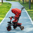 Red Kids Tricycle with Rotatable Seat & Adjustable Push Handle