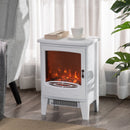 White Electric Fireplace Stove with Realistic LED Flame Effect