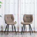 Brown PU Leather Racing-Style Dining Chairs Set of 2