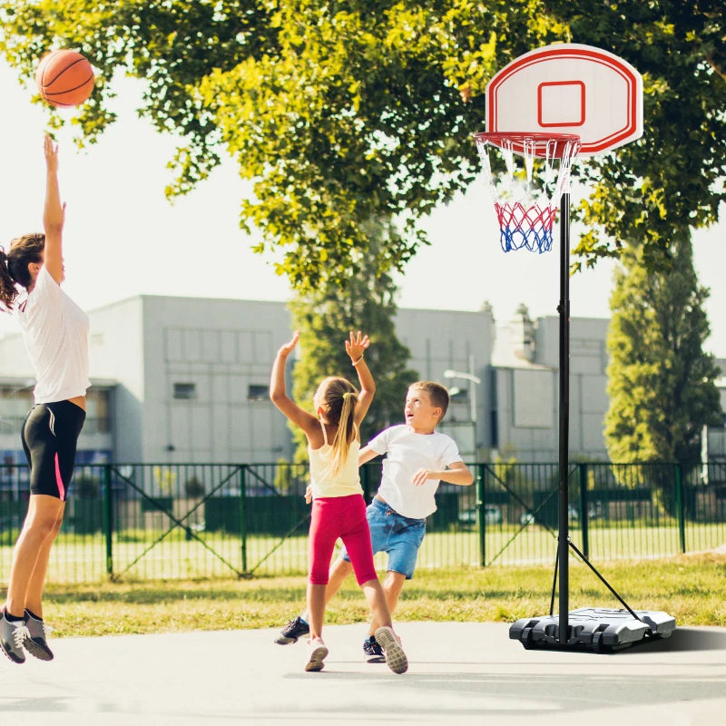 Adjustable Height Portable Basketball Stand with Sturdy Rim and Large Wheels - Blue