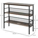 3-Tier Industrial Style Metal Storage Shelf - Black/Brown