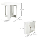 White Folding Drop Leaf Dining Table for Small Spaces