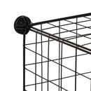 Black 6-Cube Metal Wire Storage Cabinet Organizer