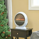 White Electric Fireplace Heater with Realistic Flame Effect