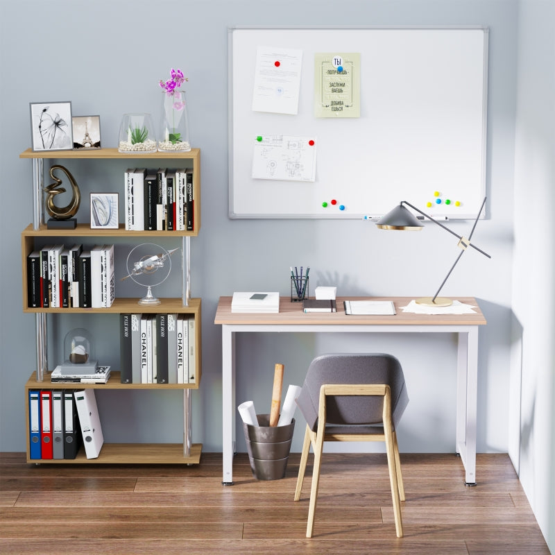 White Metal Frame Computer Desk 120x60x76cm for Home Office