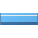 Blue Camping Windbreaker with Clear Windows, Carry Bag, Steel Poles - 440 x 140cm