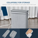 Grey Wooden Laundry Basket with Flip Lid
