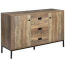 Industrial Distressed Brown Sideboard with Drawers and Adjustable Shelves