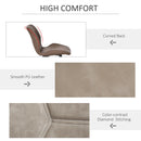 Brown PU Leather Racing-Style Dining Chairs Set of 2