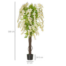 Realistic White Wisteria Tree Faux Plant - Indoor/Outdoor Decor, 160cm