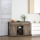 Bronze-Tone Rustic Style Side Cabinet with 2 Drawers & Cupboards - 140x39x58 cm
